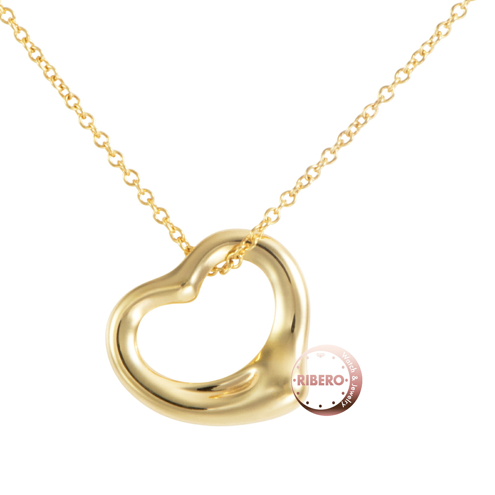 TIFFANY&Co. ティファニー オープン ハート ペンダント ネックレス エルサ・ペレッティ ゴールド【中古】