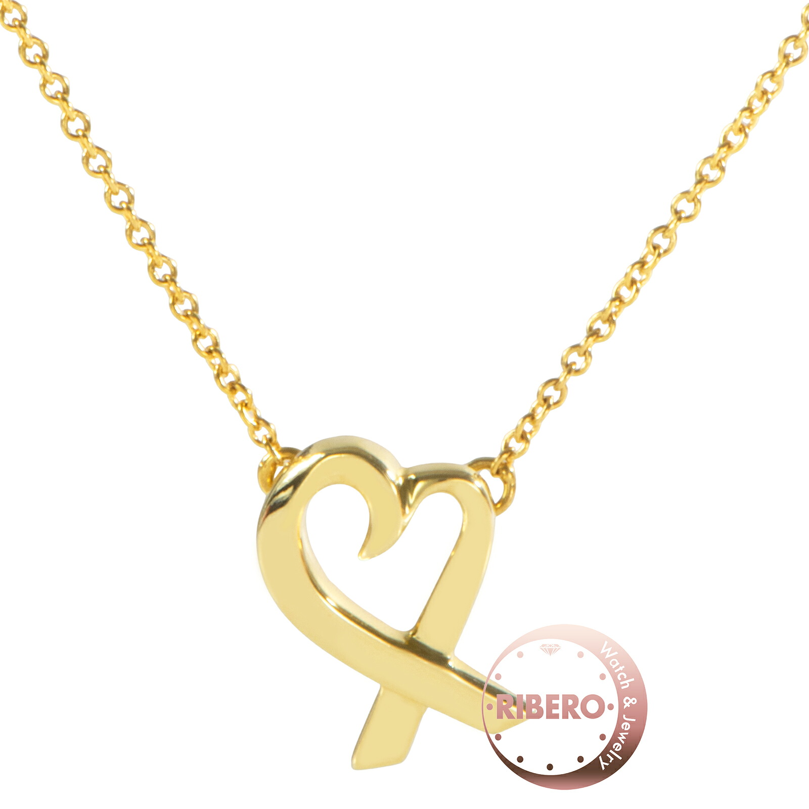TIFFANY&Co. ティファニー ラビング ハート ペンダント ネックレス ゴールド【中古】｜RIBERO店