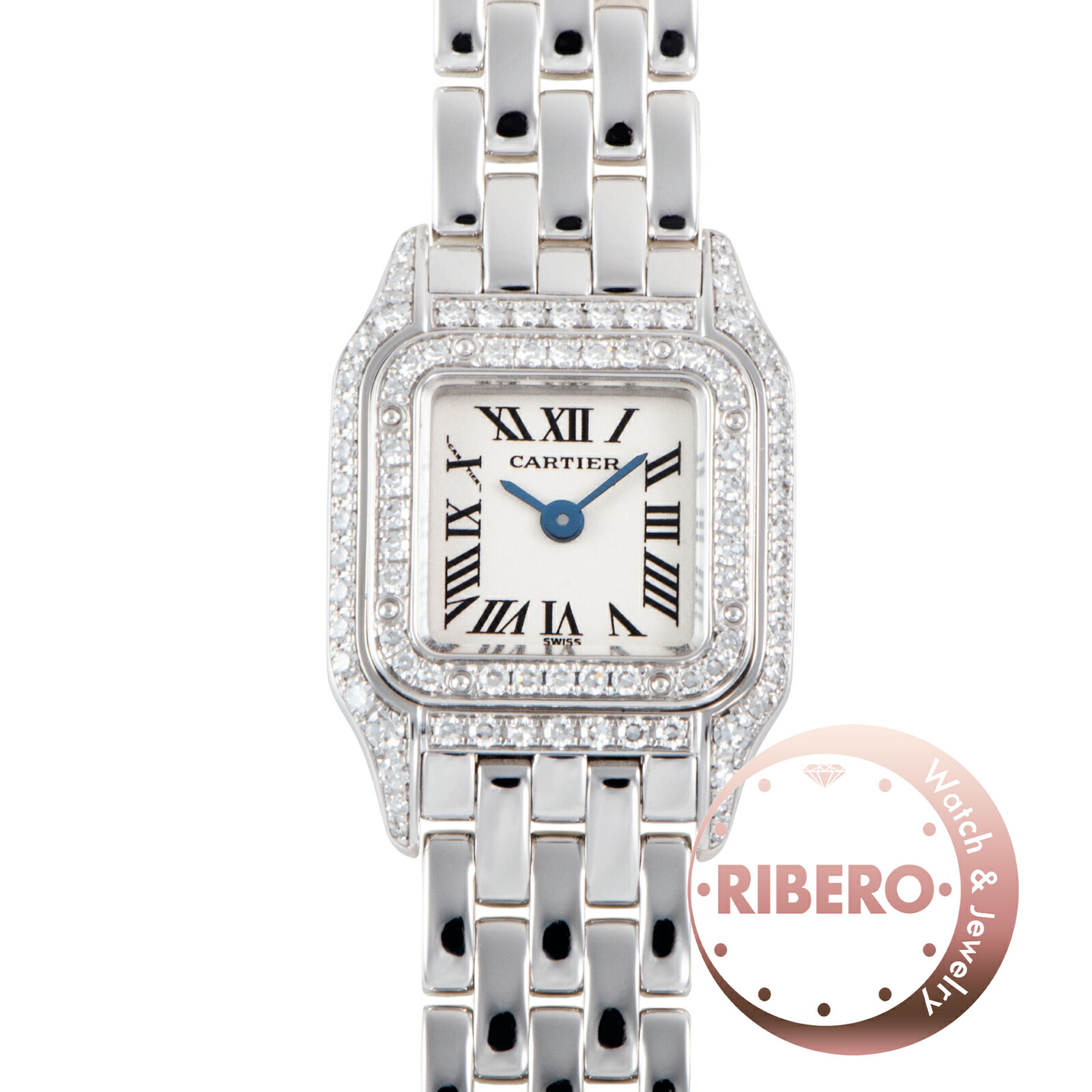 CARTIER カルティエ ミニパンテール WF3210F3 ベゼル2重ダイヤ K18WG【中古】