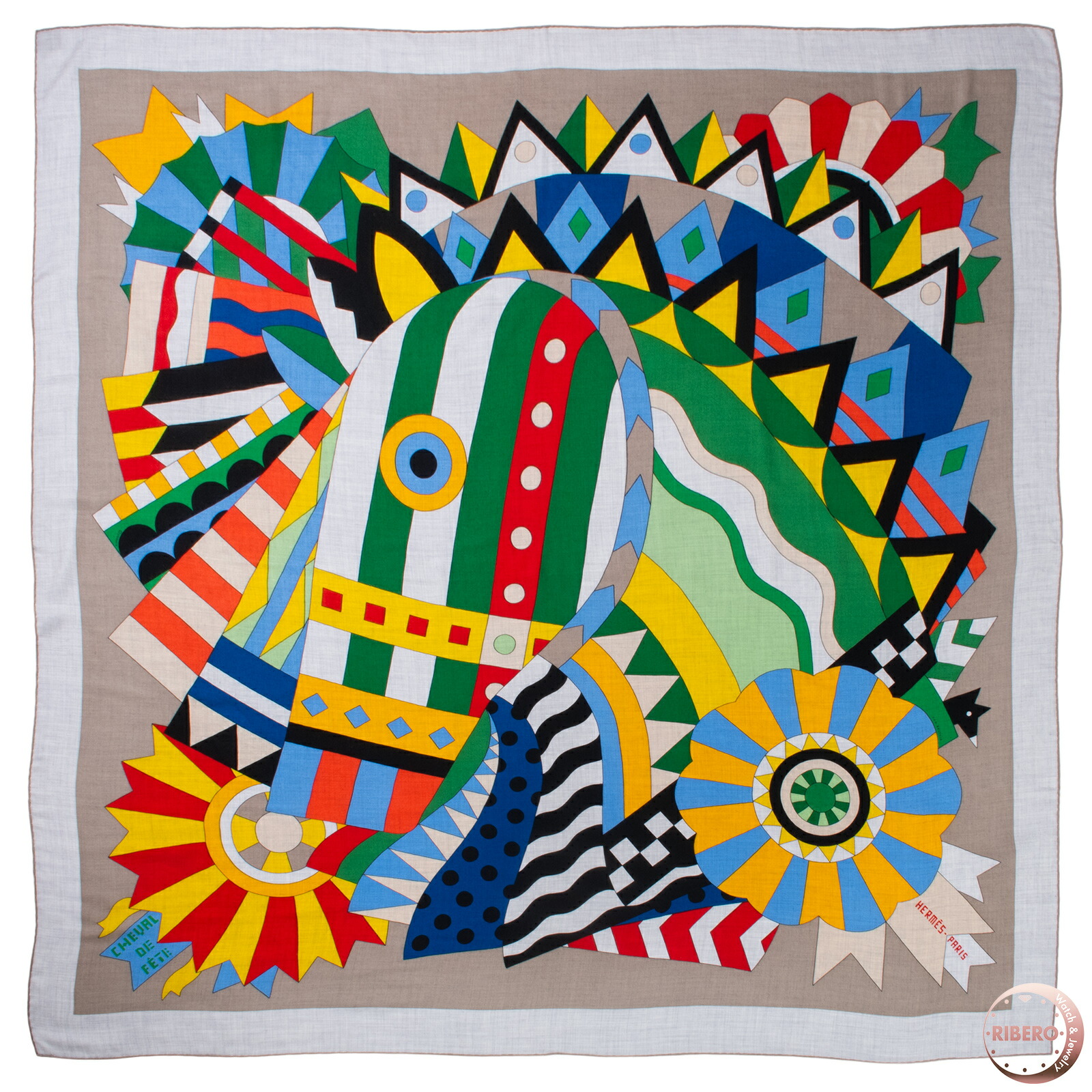 楽天市場】エルメス ストール カレ140 カレジェアン シュヴァル・ドゥ