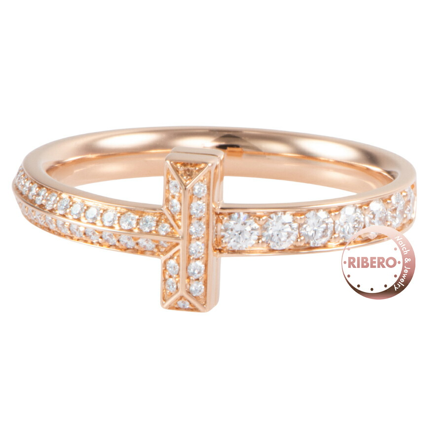 TIFFANY&Co. ティファニー ティファニーT Tワン リング 指輪 25号 K18RG ダイヤモンド ピンク ゴールド【中古】|RIBERO店