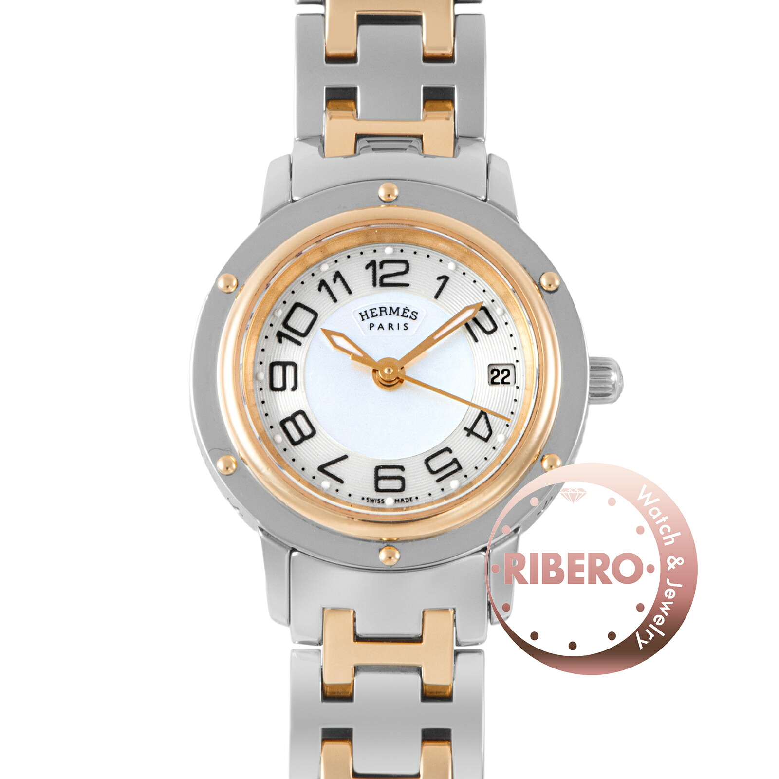 HERMES エルメス クリッパー CP1.220 SS/GP【中古】