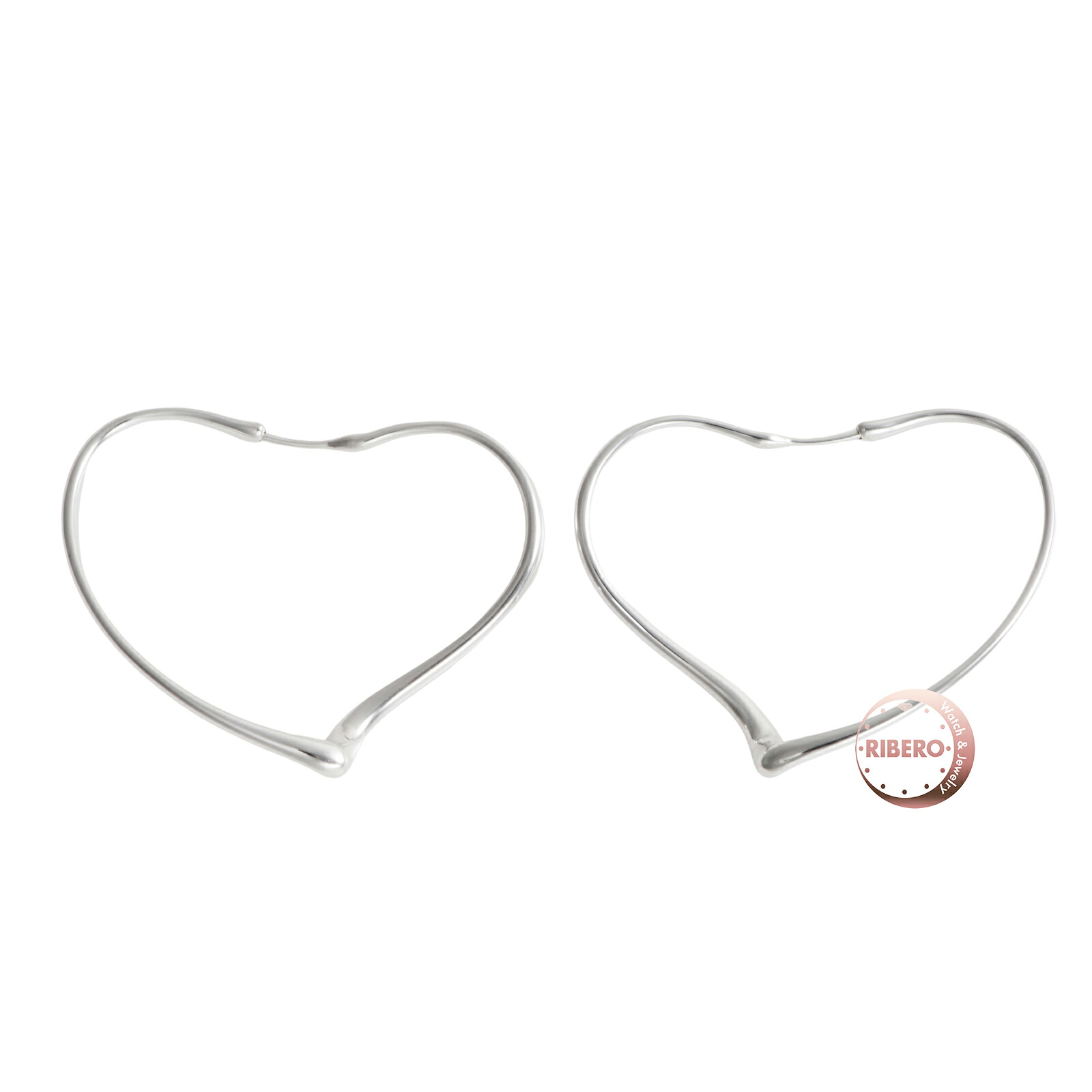 TIFFANY&Co. ティファニー オープンハート フープ ピアス ミディアム イヤリング スターリングシルバー シルバー【中古】