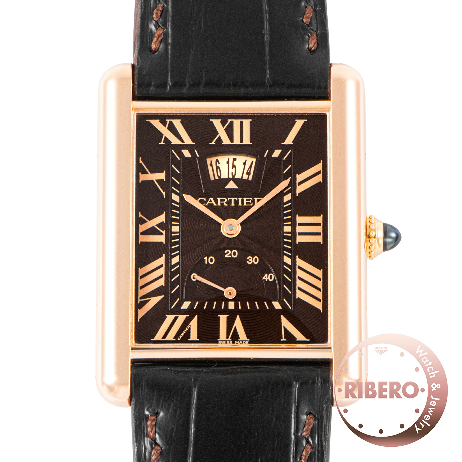 CARTIER カルティエ タンクルイ マニュアルデイト W1560002 K18PG【中古】