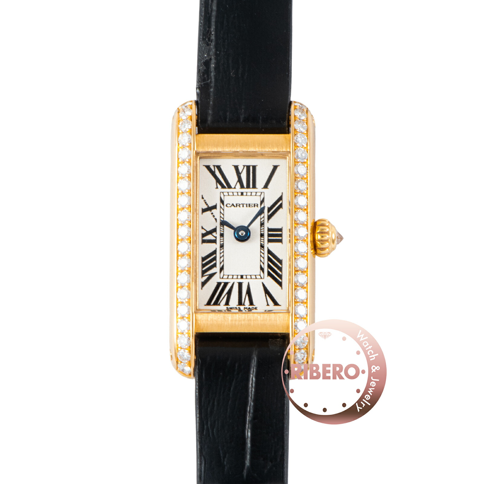 CARTIER カルティエ タンクアロンジェ ベゼルダイヤ WB300551 K18YG【中古】｜RIBERO店