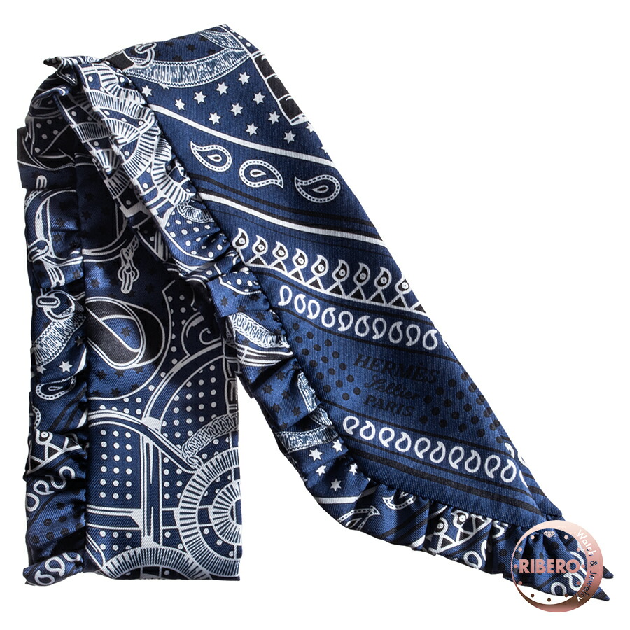 【百貨店SALE】【未当て嵌める】HERMES エルメス ツイロバート・エドワード・リー Eperon d\u0027Or Bandana 前垂れ お人形さん バンダナ 852978S 01 えり巻き 2024SS 絹地 米国海軍 黒いこと【中古】