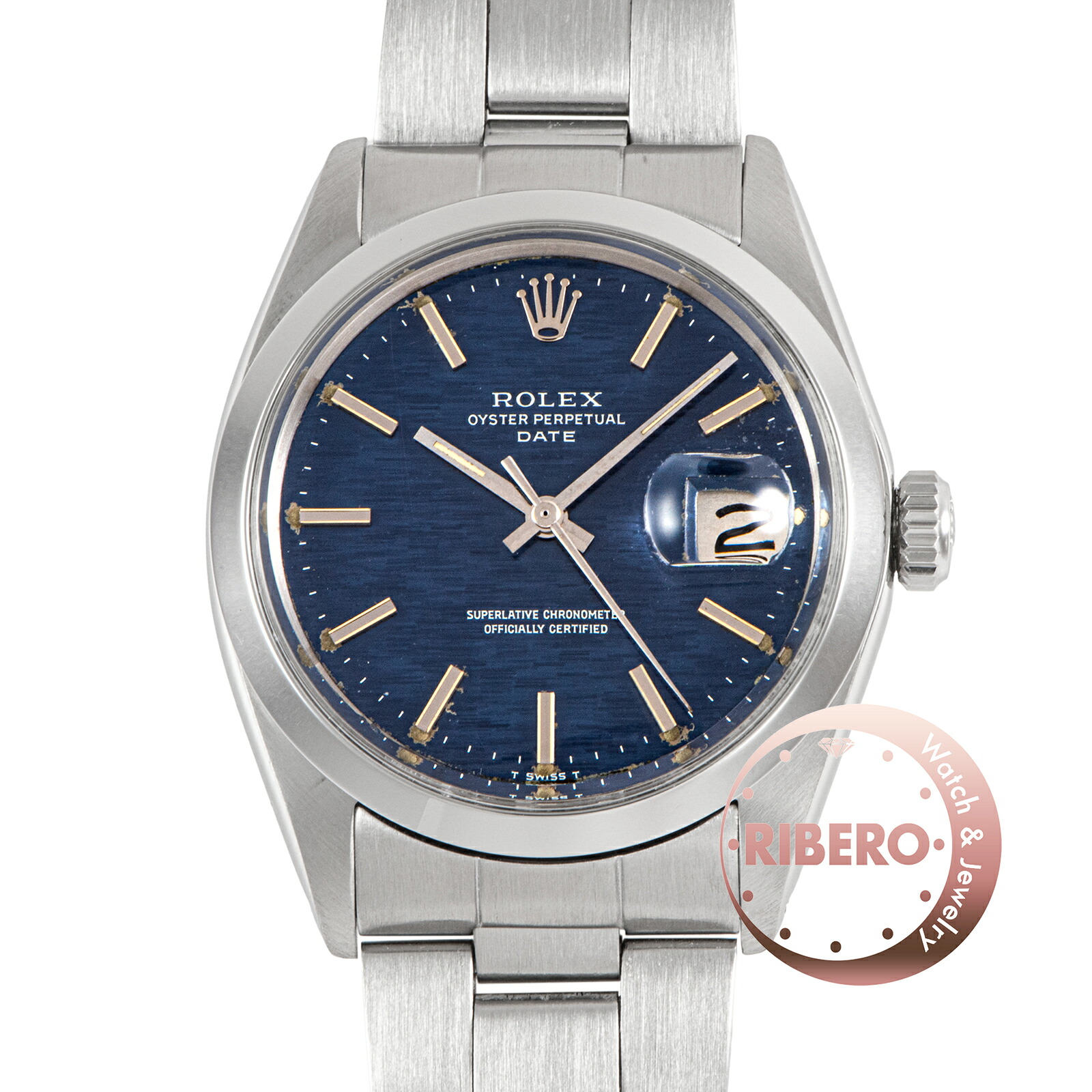 ROLEX ロレックス パーペチュアルデイト ブルーモザイクダイアル Tritium 1972年製 1500 ステンレススチール【中古】