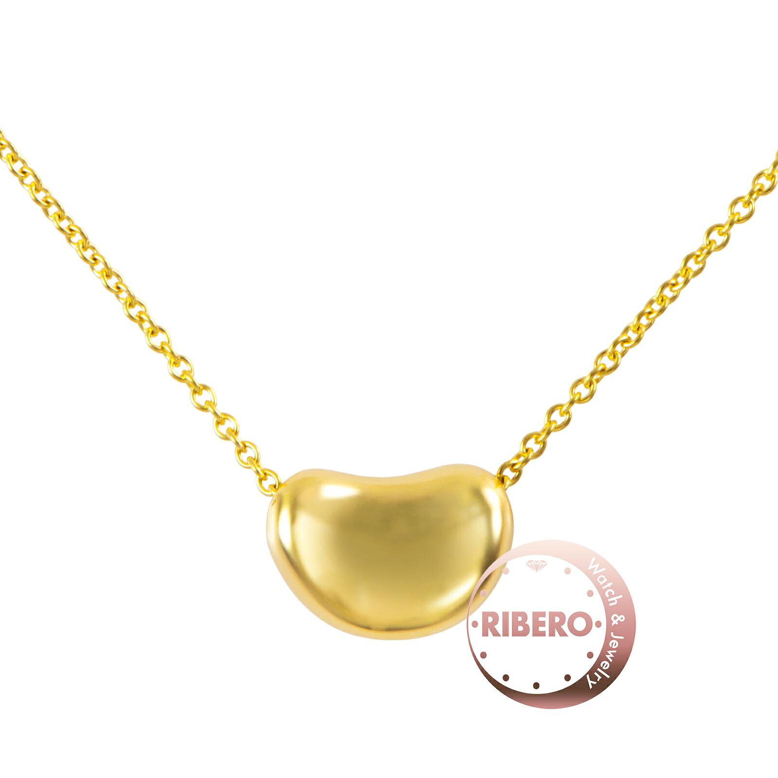 TIFFANY&Co. ティファニー ビーン デザイン ペンダント ネックレス エルサ・ペレッティ K18YG ゴールド【中古】|RIBERO店
