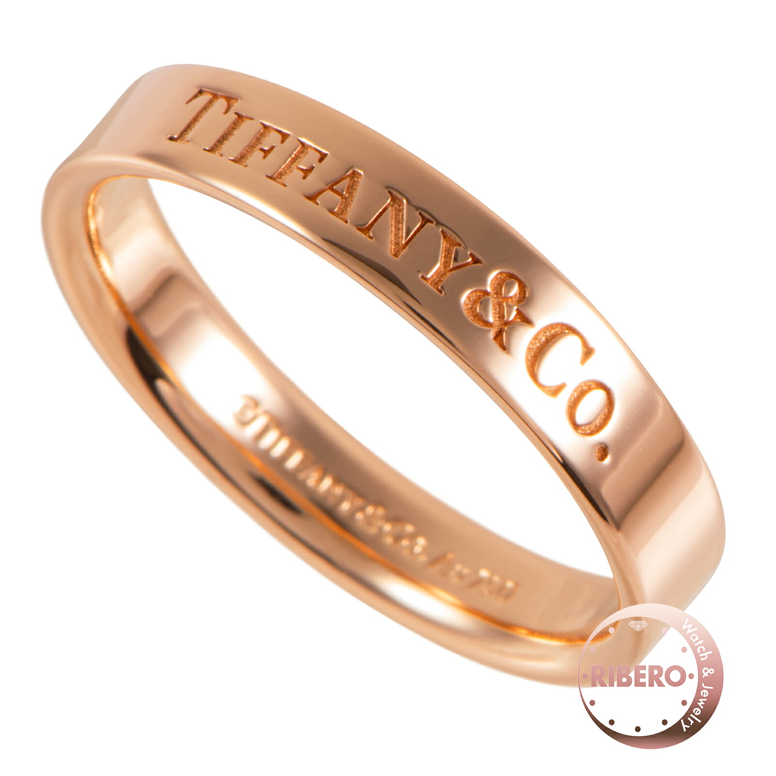 TIFFANY&Co. ティファニー フラットバンド リング 指輪 18号 K18RG ピンク ゴールド【中古】｜RIBERO店