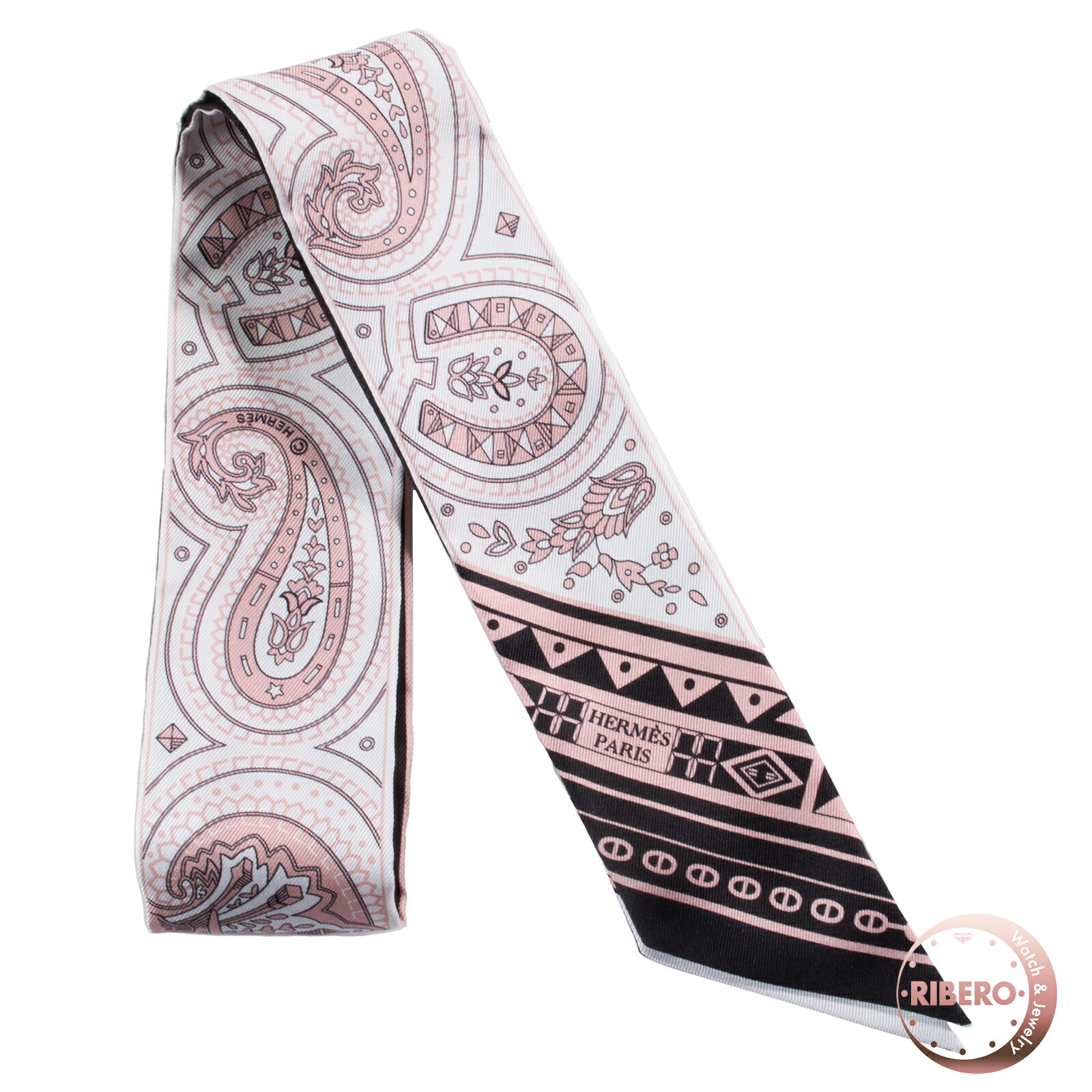 【未当て嵌める】HERMES エルメス ツイロバート・エドワード・リー Cheval de Coeur Bandana シュヴァル ドゥ 冷やりとした バンダナ 064259S 07 えり巻き 2026SS 絹地 サクラ色 白いこと【中古】