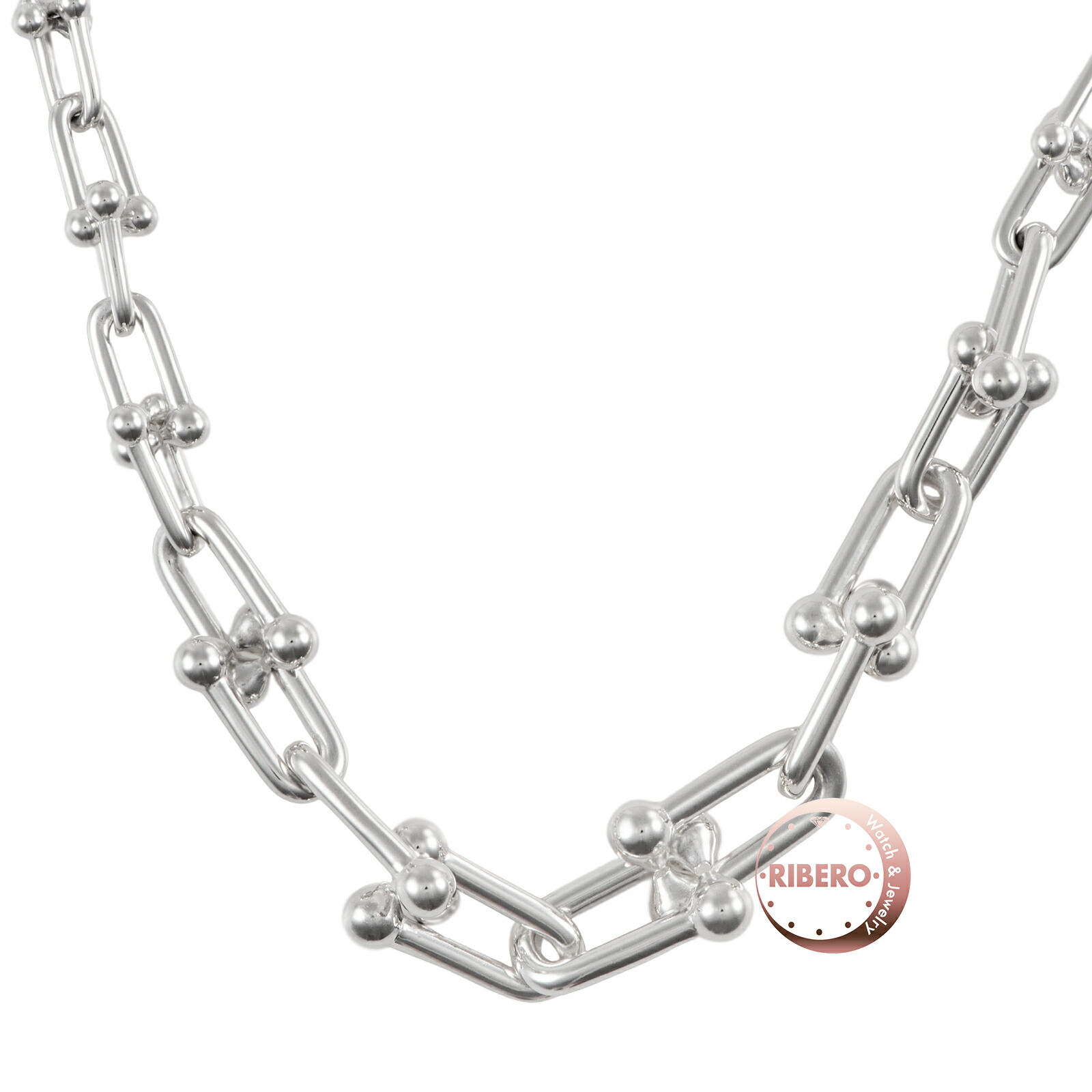 TIFFANY&Co. ティファニー ハードウェア グラジュエイテッド リンク ネックレス スターリングシルバー シルバー【中古】｜RIBERO店