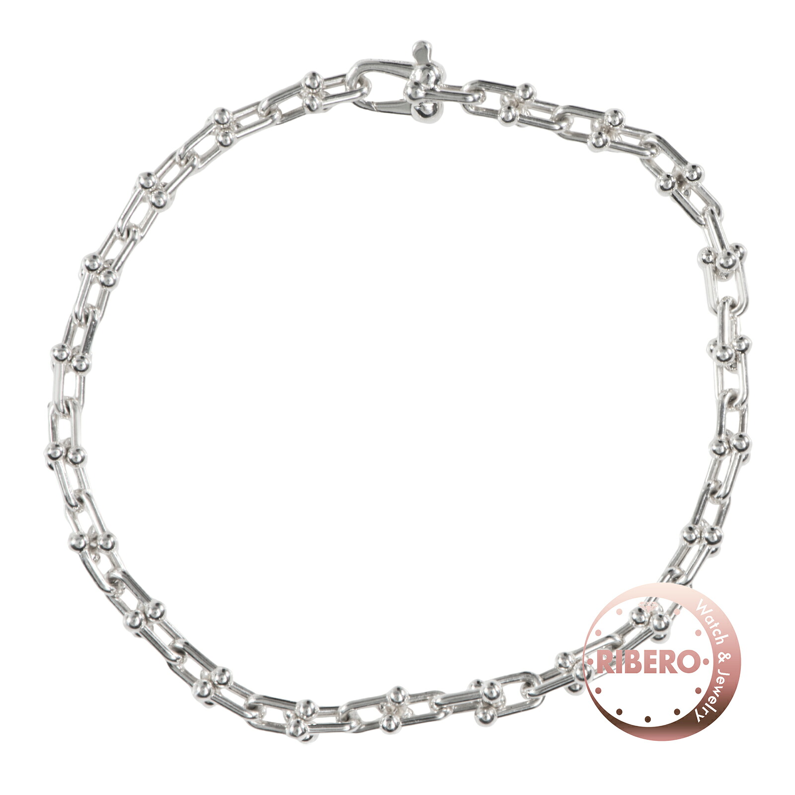 TIFFANY&Co. ティファニー ハードウェア マイクロ リンク ブレスレット スターリングシルバー シルバー【中古】｜RIBERO店