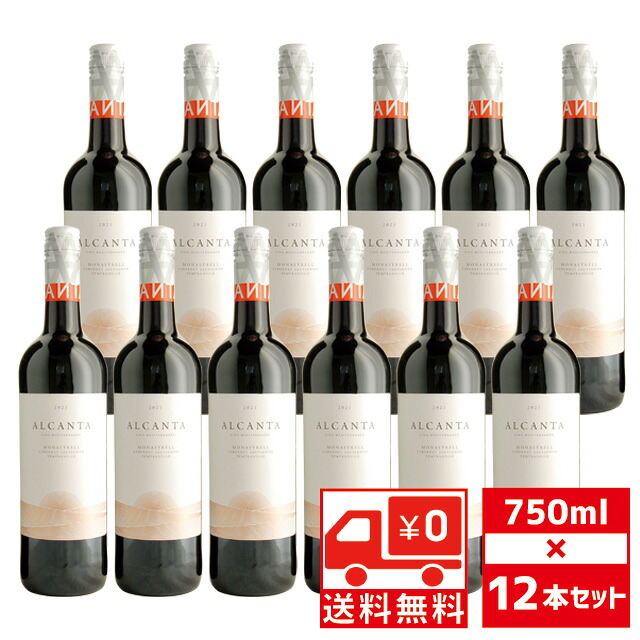[送無][セット12] ビィーニャ アルカンタ 赤 750ml ×12本 箱なし 赤ワイン 送料無料 【 お酒 ワイン ワインセット洋酒 酒 ギフト 内祝 プレゼント 箱無 飲み会 家飲み 家呑み 宅飲み 宅呑み 内祝い 誕生日 お祝い 祝い 贈り物 お礼 】 【ワインならリカオー】