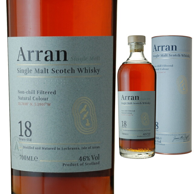 楽天市場】送料無料 アランモルト 18年 700ml 46度 箱付 Arran 18years