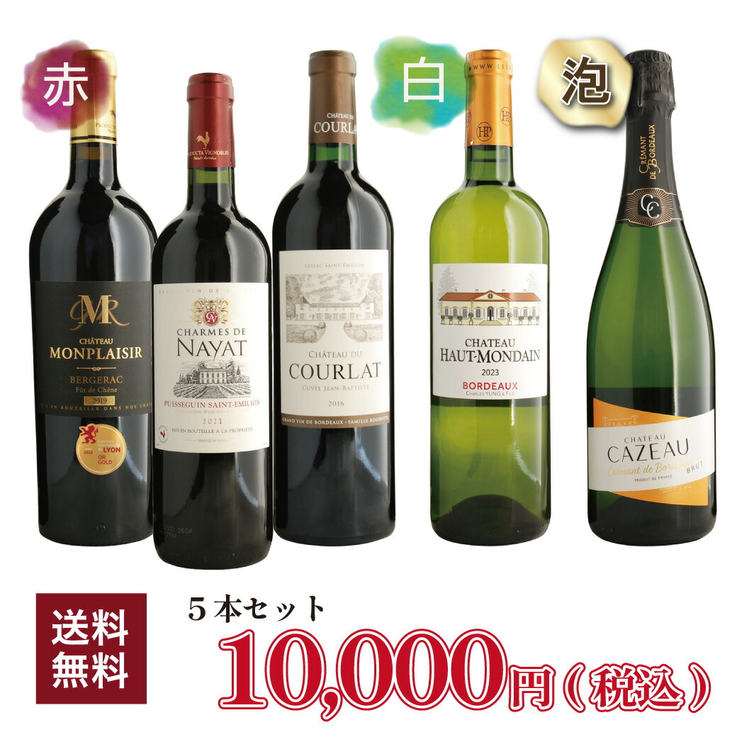 [送無][セット5]ソムリエセレクション 2024 Aコースワイン5本セット 送料無料 【 ギフト ワイン ワインセット 酒 プレゼント 還暦 わいん セット 祝い お歳暮 御歳暮 クリスマス クリスマスギフト 新年会 忘年会 飲み会 】【ワインならリカオー】｜リカオー