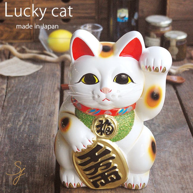 招き猫　陶器　縁起物　猫の置物　茶白 招き猫 陶器 縁起物 猫の置物 茶白 招き猫陶器縁起物猫の置物茶白