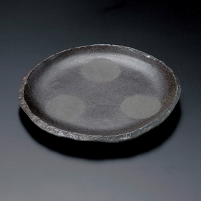 和食器 土物櫛炭化 皿 28.5×4.5cm プレート うつわ おさら おうち 陶器 カフェ おしゃれ 軽井沢 春日井 櫛炭化7.5皿(和風丸皿(大サイズ))|食器通販の陶磁庵