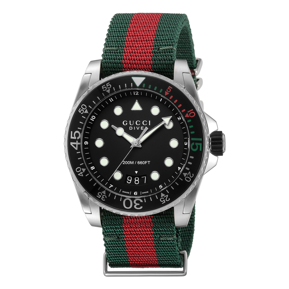 売れ筋がひ新作 グッチ 腕時計 Dive Ya1369a メンズ Gucci ステンレススチール サファイアガラス ナイロン革 Bef Muccha ムッチャ 高品質 Silk Water Ge