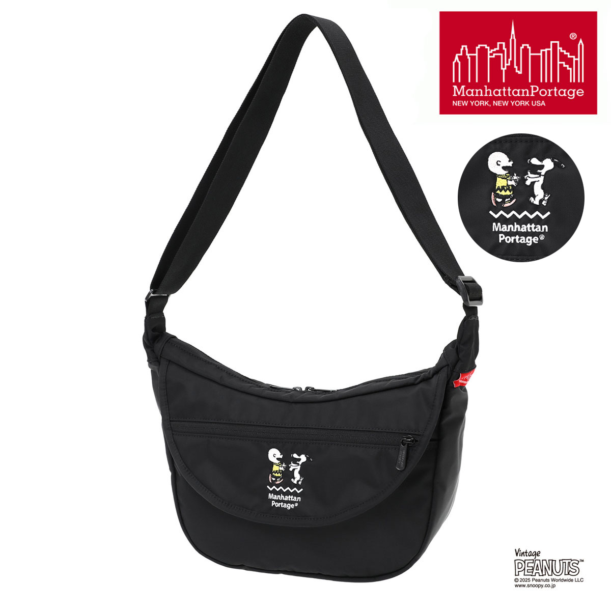 【全品10倍★4/10(金)2時迄】Manhattan Portage マンハッタンポーテージ PEANUTS ピーナッツ ショルダーバッグ チャーリーブラウン マグネット フラップ MP2409FZPMGNTPNS25 軽量 ナイロン[即日発送]