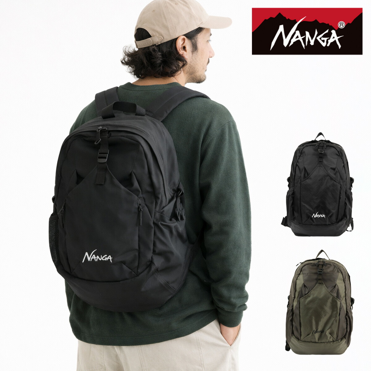 ナンガ リュック NANGA バックパック B2502-3M300ZB ECOPAK 30L A4 15インチ PC収納 軽量 リュックサック デイパック 斜め開閉 ポリエステル 撥水 耐久 チェストベルト メンズ ユニセックス 通勤 通学 旅行 出張 ビジネス アウトドア ブラック オリーブ 送料無料｜SAC&rsquo;SBAR LIFESTYLE GOLF＆SPORTS