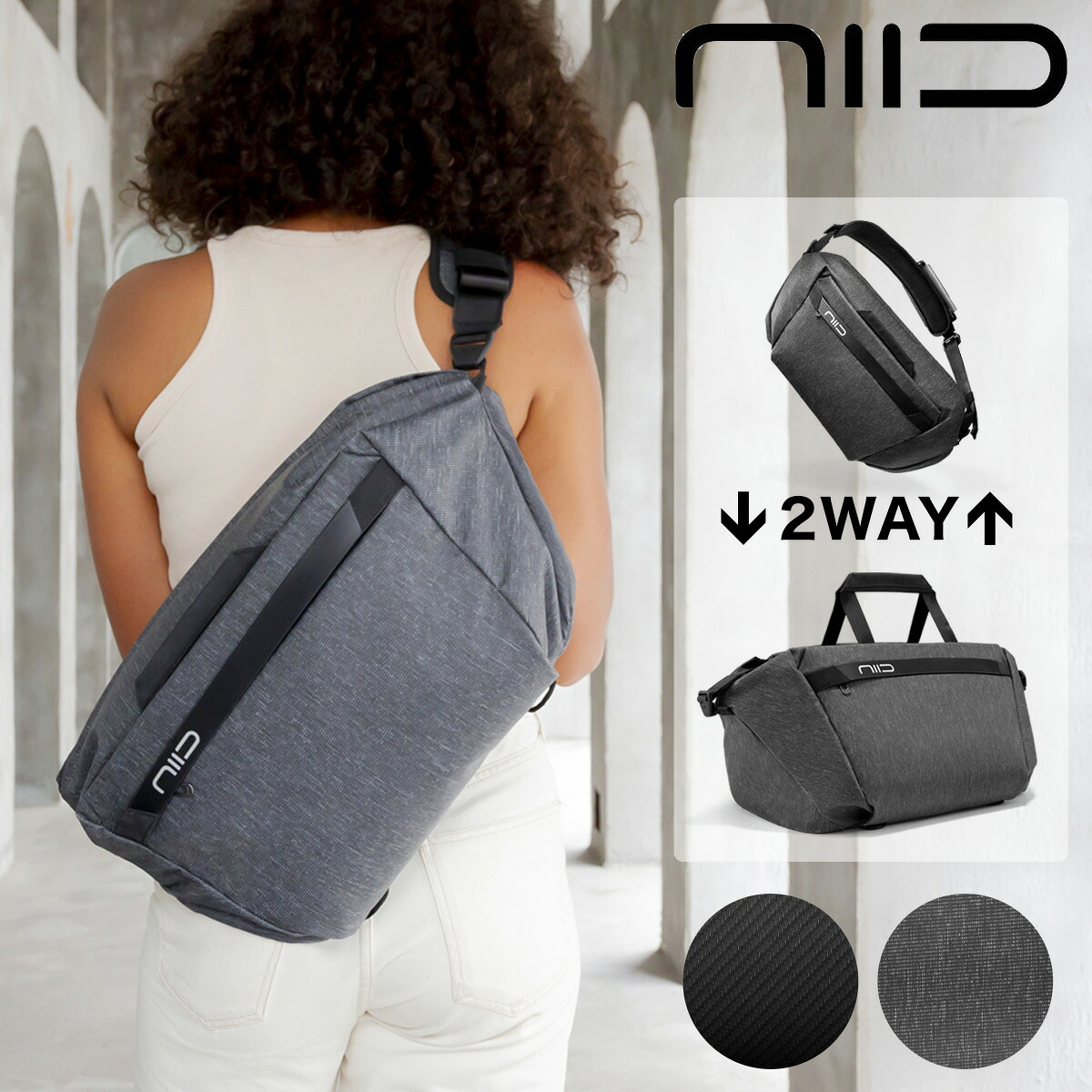【全品10倍★7/24(金)0時～】ニード ボディバッグ メンズ レディース キャッシュ CACHE NIID 15インチ スリングバッグ ショルダーバッグ ダッフルバッグ ボストンバッグ キャリーオンバッグ 2WAY 大容量 撥水 スポーツ ジムバッグ 1年保証｜SAC&rsquo;SBAR LIFESTYLE GOLF＆SPORTS