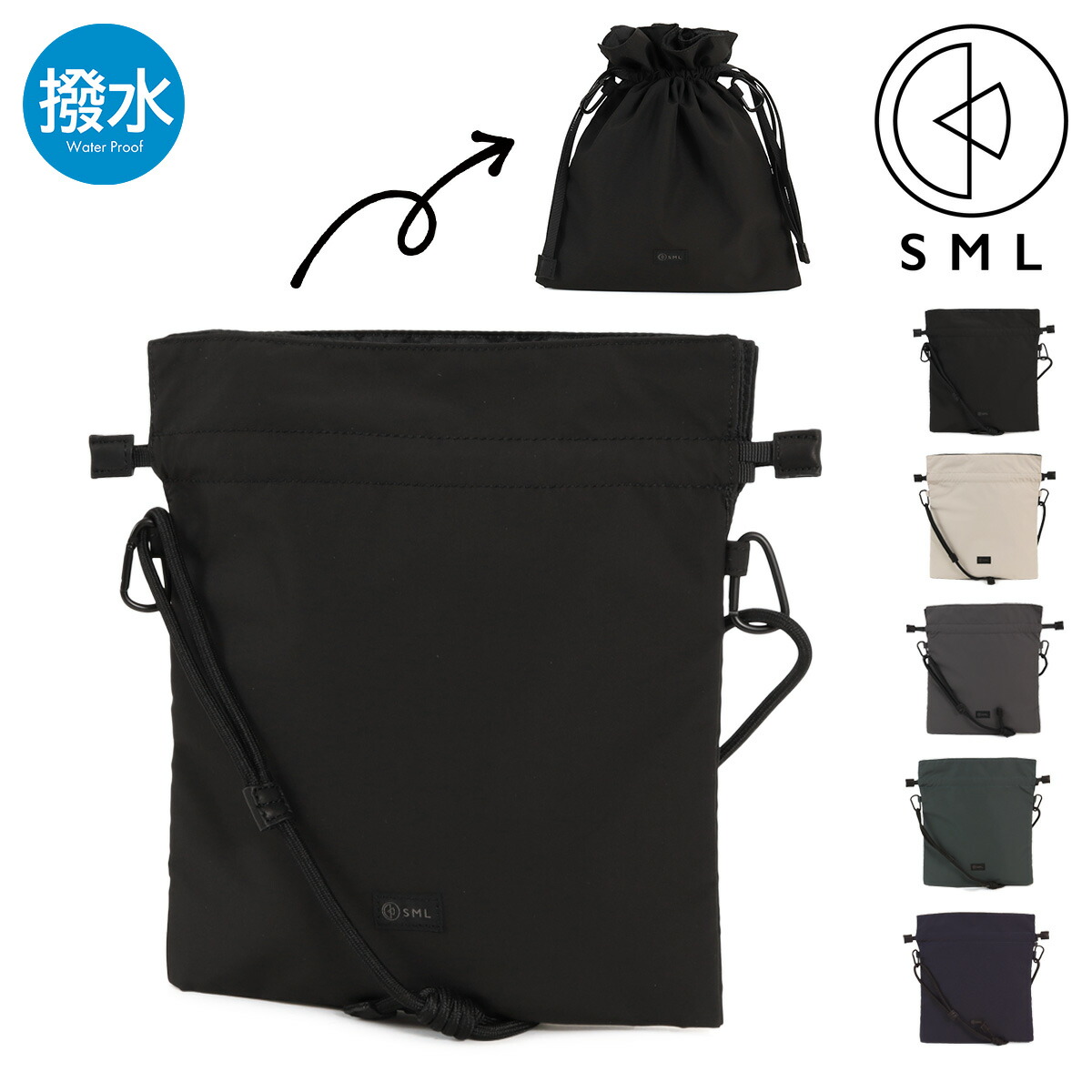 【全品10倍★4/10(金)2時迄】SML ショルダーバッグ 撥水 軽量 防汚 メンズ レディース K904094 JUDE ユダ エスエムエル 巾着 3層 ミニショルダー ミニバッグ コンパクト[即日発送]
