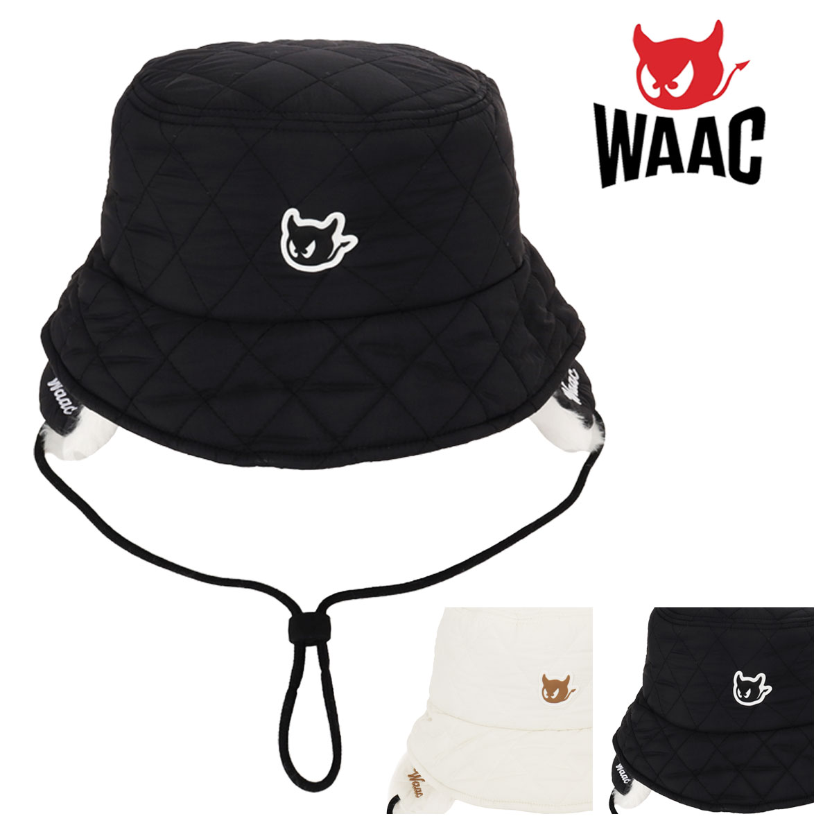 ワック バケットハット メンズ レディース 072254833 WAAC 2WAY ゴルフ 防寒 耳当て 帽子 ストラップ付[即日発送]｜SAC&rsquo;SBAR LIFESTYLE GOLF＆SPORTS