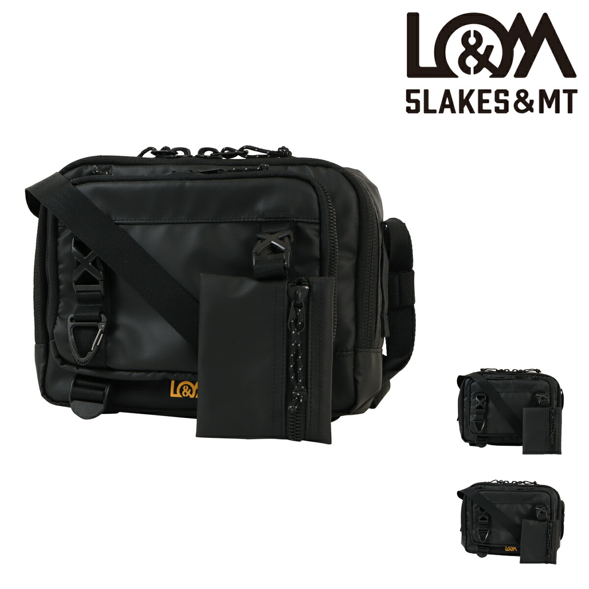 MISSION WORKSHOPメッセンジャーバッグブラック黒オレンジバックル