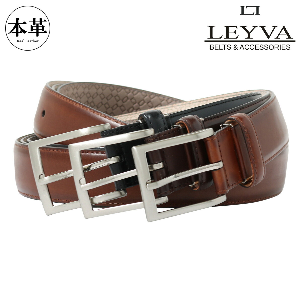 楽天市場】レイバ ベルト メンズ 11324 LEYVA 本革 レザー ピン式[PO10
