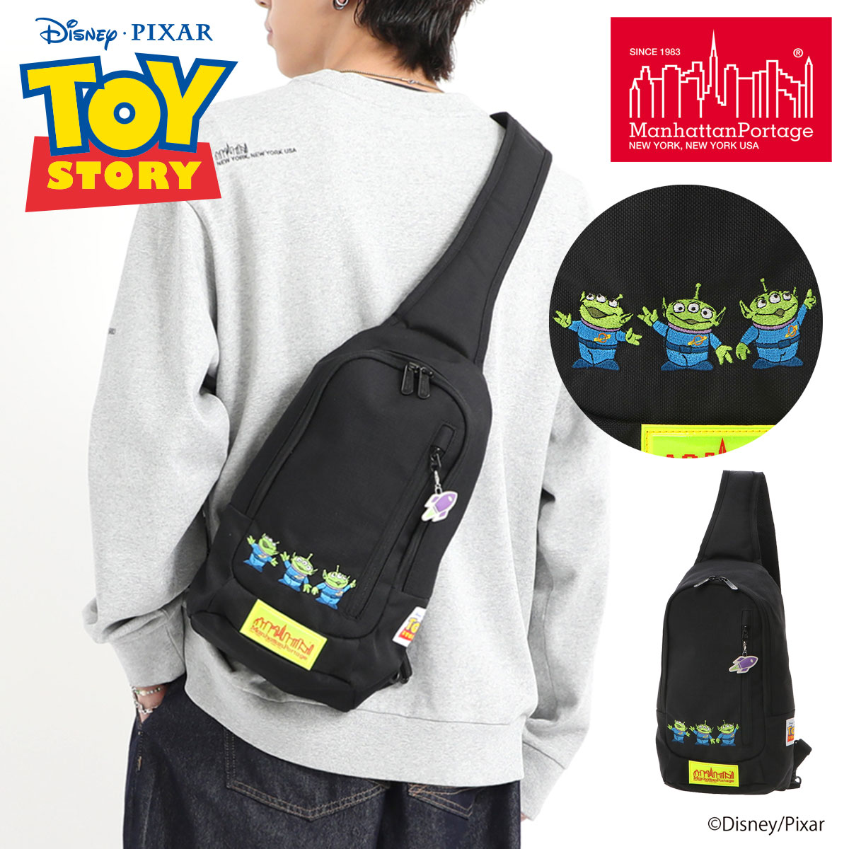 マンハッタンポーテージ トイストーリー ボディバッグ メンズ レディース MP1927TOY manhattanportage TOY STORY エイリアン リトルグリーンメン コラボ[即日発送]｜メゾンドサックスバー財布・鞄専門