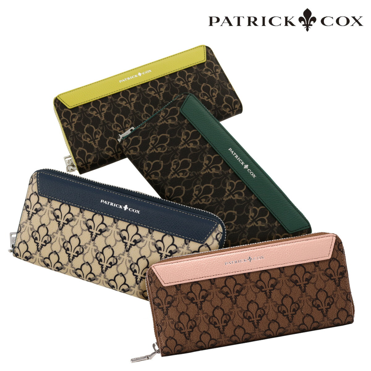 パトリックコックス 長財布 ラウンドファスナー バロン2 PXLWDCT2 PATRICK COX | 軽量 総柄 バイカラー ユリの紋章[即日発送] 11,242円