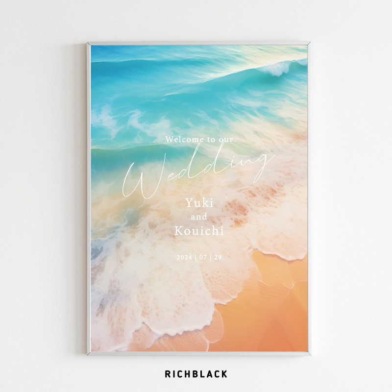 Cdx-cdx　海レジンアート　ウエディング　　ウェルカムボード レジンアート【波のクリアパネル】受注制作/アクリルパネル海アート