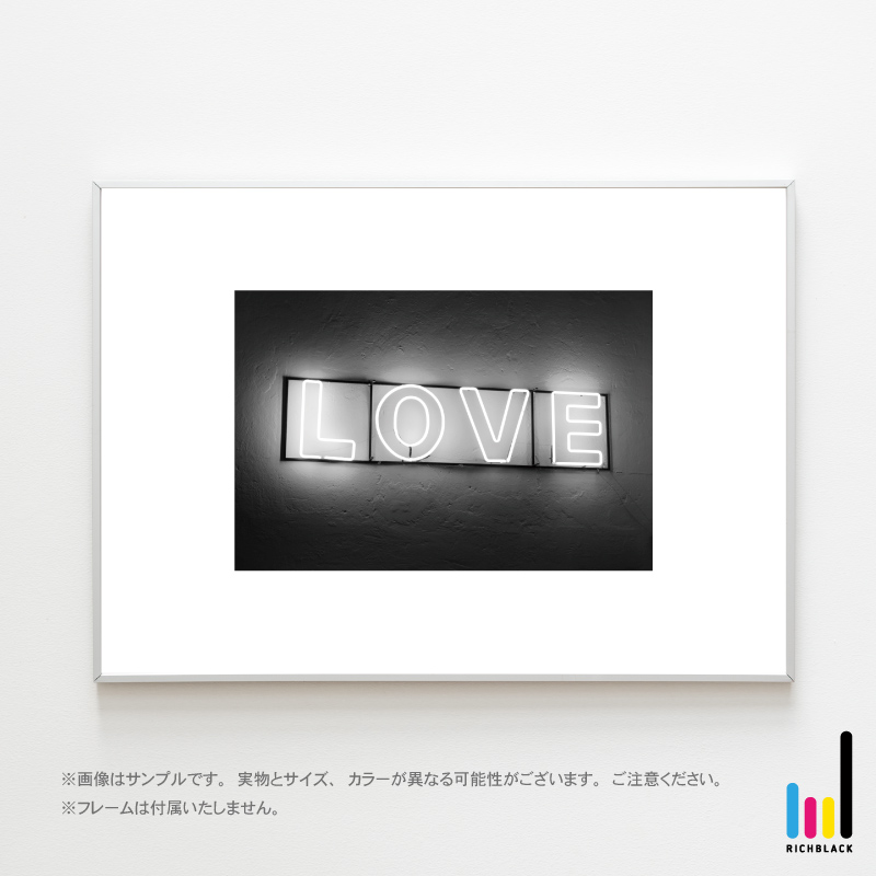 楽天市場 Love ネオンサイン モノクロ ポスター A3北欧 北欧風 英語 名言 文字 タイポグラフィ 壁掛け 雑貨 モノトーン カフェ インテリア 白黒 シンプル 写真 フレーム アート かわいい おしゃれ 大きい 特大 Richblack 01