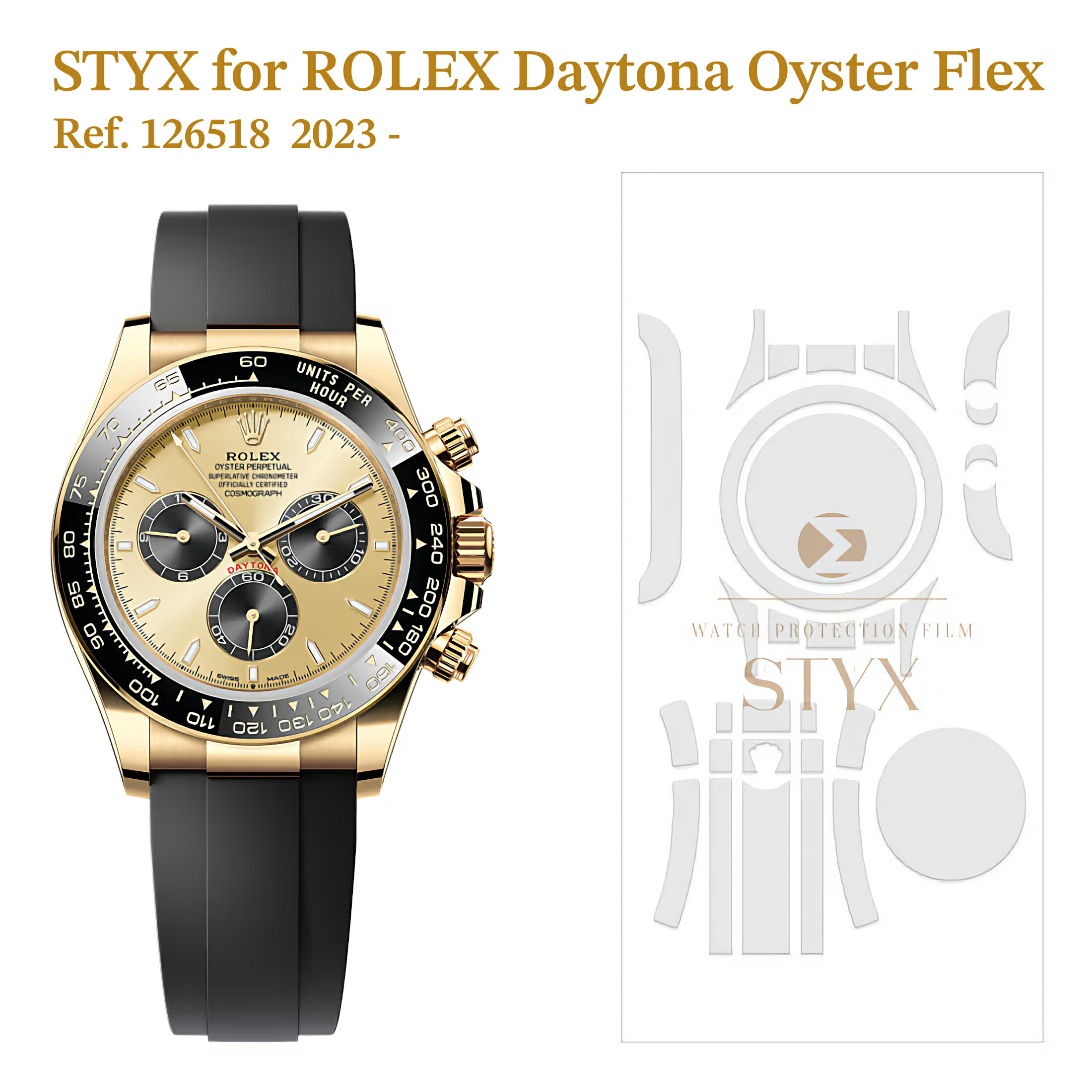 ロレックス　デイトナ　116500用　プロテクションフィルム STYX 保護フィルム】for Rolex Daytona 2023 | STYX