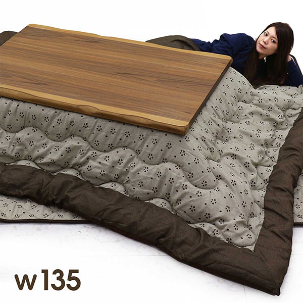 楽天市場】一枚板風 こたつテーブル 135 135×85 長方形 小さい サイズ