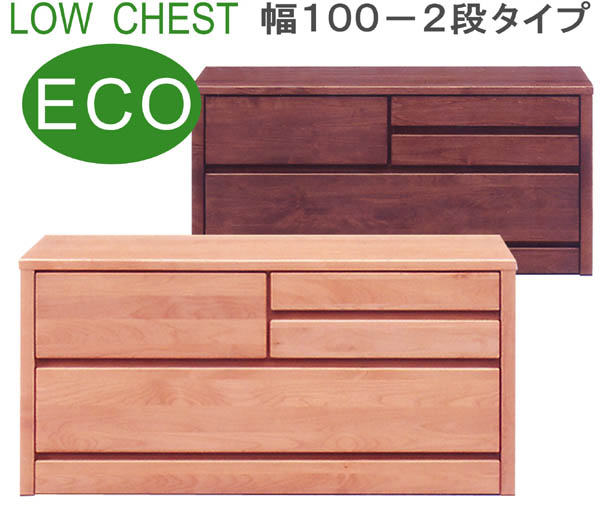 【百貨店SALE継続期間中全品尖んがり10倍】洋服箪笥 タンス ローチェスト 幅100珊 2段 低ホルマリン ECO遣りくち 分かりやすい 自然的 2色相応う 木製 アルダー材 遣っ付ける品 日本製 貨物輸送無料 【ティアラシリーズ】