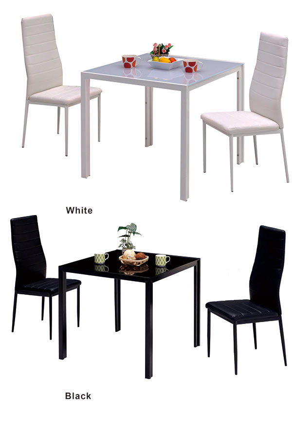 ダイニングテーブルセット 2人掛け ガラステーブル 白 ダイニング ハイバックチェア リビング 幅80cm 80x80 正方形 テーブル ホワイト ブラック ガラストップ シンプル モダン おしゃれ Rvcconst Com