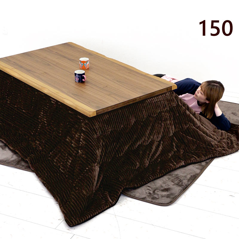 楽天市場】一枚板風 こたつテーブル 150 150×90 長方形 大きいサイズ