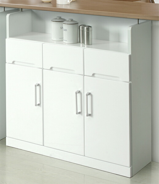 キッチン カウンター下収納 開き戸 幅90cm 90cm 90幅 奥行30 薄型収納庫 キッチン収納庫 省スペース 白 ホワイト 鏡面仕上げ シンプル 北欧 おしゃれ 木製 日本製 完成品 送料無料 クリスタルシリーズ Beyondthereturngh Com