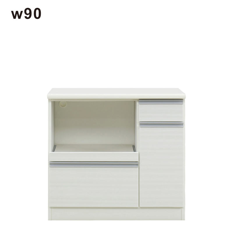 楽天市場】キッチンカウンター 大川家具 幅90cm 食器棚 レンジ台