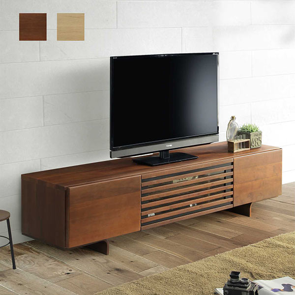 【マラソン期間中全品ポイント10倍】テレビボード 180 ローボード TVボード テレビ台 オーク突板 ウォールナット スローダウンステー ライトブラウン ミドルブラウン スリッドデザイン リビング収納 和室 洋室 カジュアル モダン