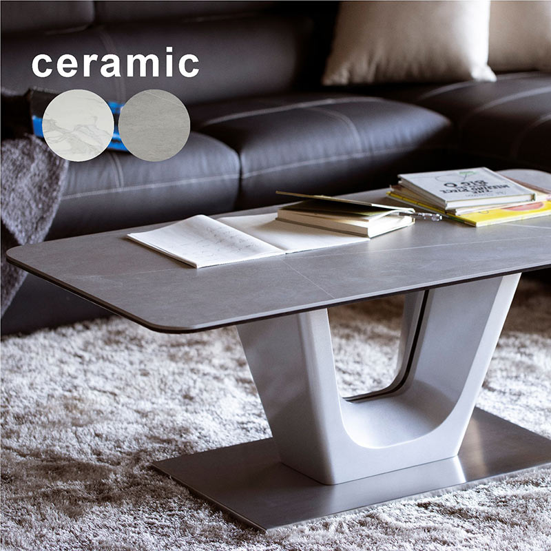 楽天市場】セラミック ローテーブル 大理石風 幅110cm 110x55 ホワイト