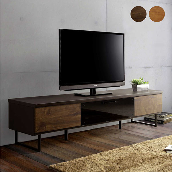 テレビ受像機ゲーム盤 成し遂げる品 幅175糎 テレビ受像機台 置き目印字機 縦型納める 自然的 赤銅色 黒いこと ツートンカラー 抽き出し フルオープンレール ブルックリン表現スタイル 男前室内装飾