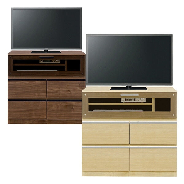 テレビ台 テレビボード 幅80cm シンプル 北欧 おしゃれ ナチュラル ブラウン 選べる2色 AV収納 リビング収納 大型家電 オーディオ機器 強化ガラス フルオープンレール 木製 送料無料|モダン インテリア リック