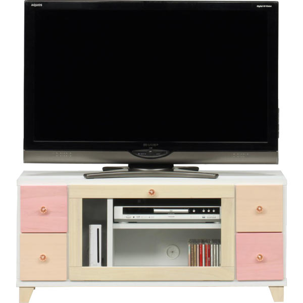 日本製 テレビ台 テレビボード ローボード 幅100cm 脚付き パステルカラー カラフル カジュアル ポップ モダン 北欧 おしゃれ ガラス扉 木製 桐材 完成品 送料無料
