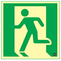 ≪日本緑十字社≫Ｃ級高輝度蓄光式避難口誘導標識（壁面ステッカータイプ）　[消防認定品]　200mm角 7,169円