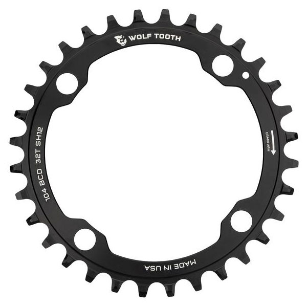 WOLF TOOTH ウルフトゥース 104 BCD Chainring for Shimano 12spd 32T/34T チェーンリング-自転車・サイクリング