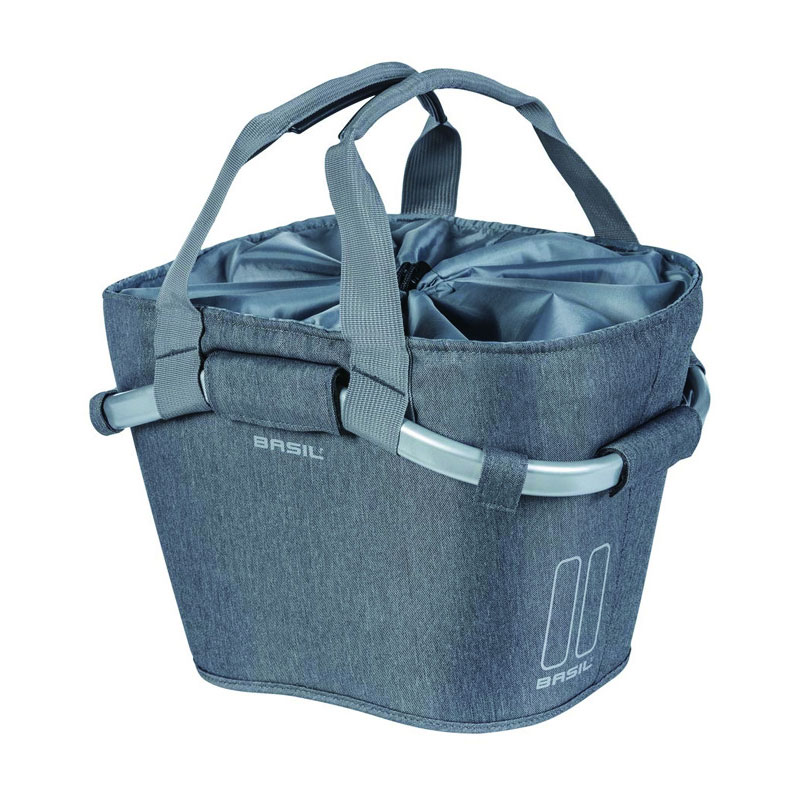 BASIL バジル CLASSIC CARRY ALL FRONT BASKET KF クラシックキャリーオール フロントバスケット KLICKfix対応 グレー｜RIDE ON！