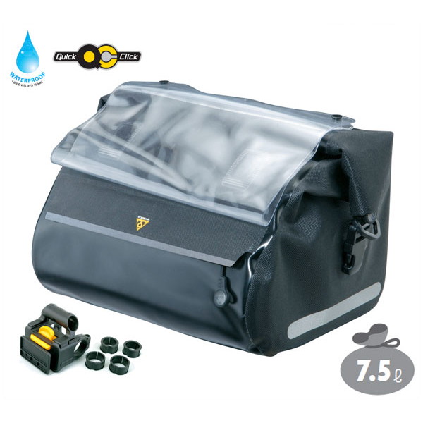 TOPEAK トピーク フロントバッグ ハンドルバー ドライバッグ HANDLEBAR DRYBAG [BAG26900] 【容量：7.5L】【最大積載量：3.5kg】【長さx幅x高さ：270x230x190(mm)】【防水ナイロン】｜RIDE ON！