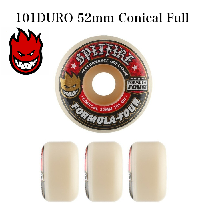 格安SALEスタート！ スケートボード ウィール SPITFIRE WHEEL FORMULA FOUR 101DURO CONICAL FULL  52mm 正規品